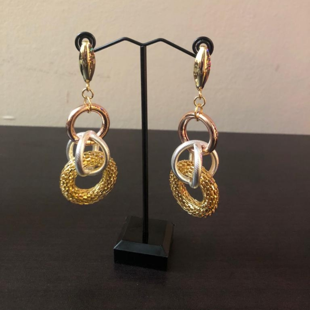 3tone Gold Plated Earrings